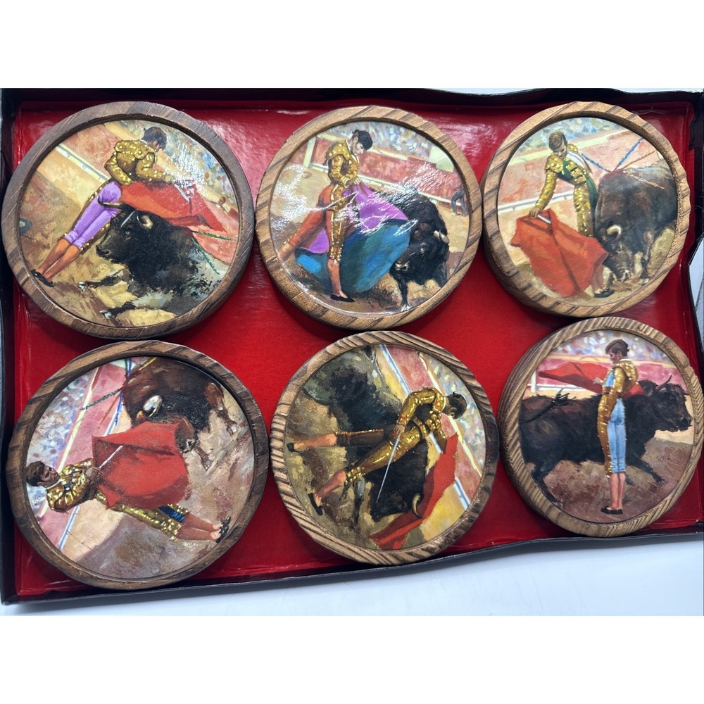 6 Set Bullfighter Matador Handcrafted Artesania Espanola Vintage Made In Spain